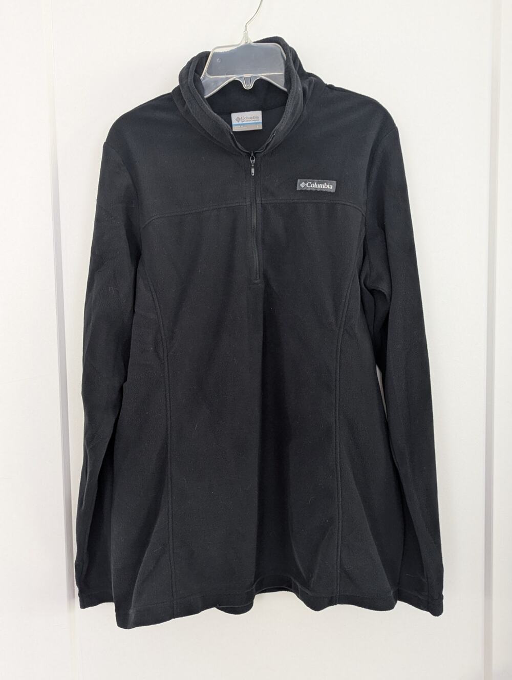 Columbia Womens L Lake Aloha half zip Fleece Pullover Black UPF50 Gorpcore